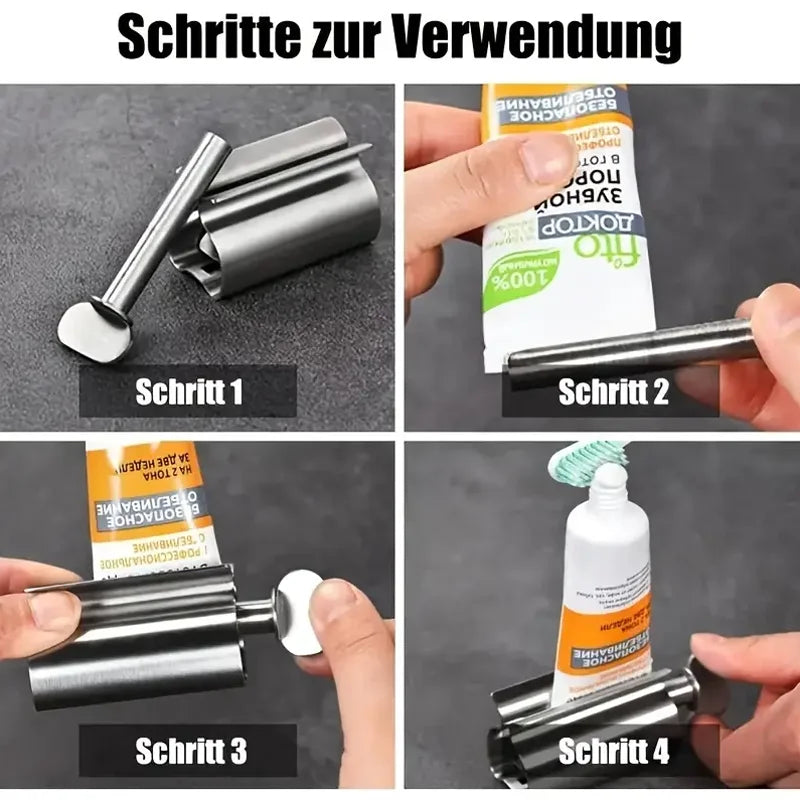 Stainless Steel Toothpaste Squeezer Tube Wringer Rolling Dispenser - 4