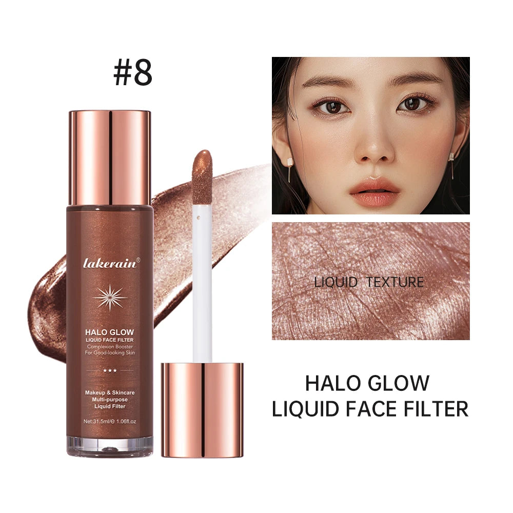 Halo Glow Liquid Face Filter Highlighter & Dewy Skin Bronzer Serum - 23