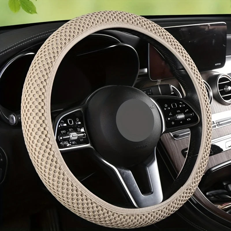 Universal Steering Wheel Cover 3D Massage Mesh Non Slip Elastic Grip