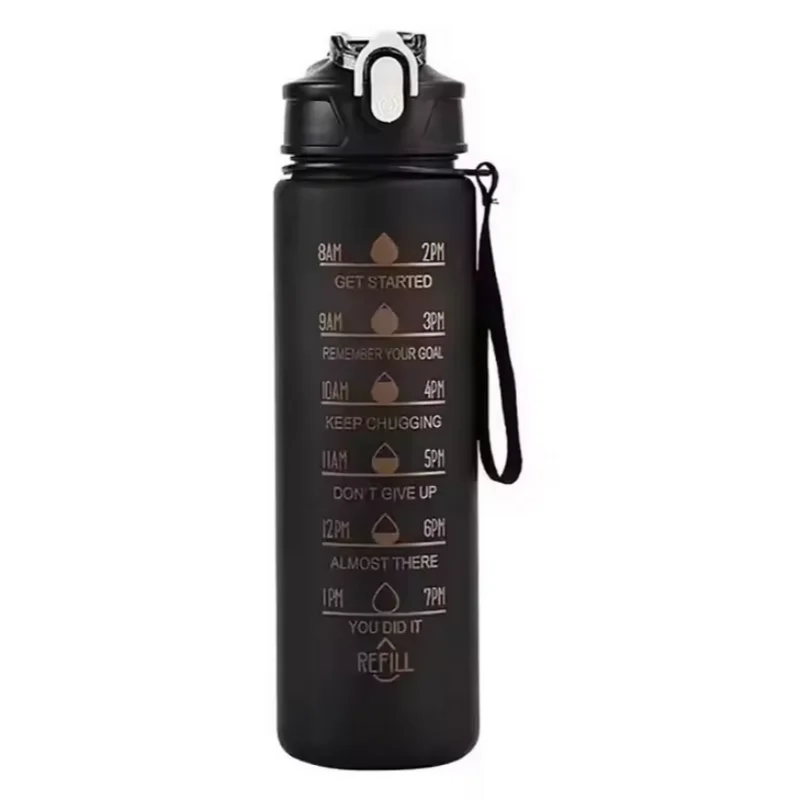 900ml Motivational Water Bottle Leak Proof Sports Jug with Straw