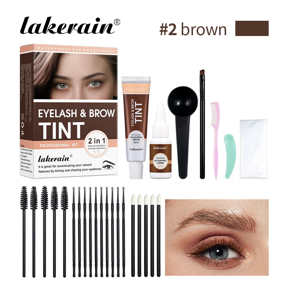Lakerain Eyelash And Brow Tint Kit Waterproof Eyebrow Makeup Dye Set