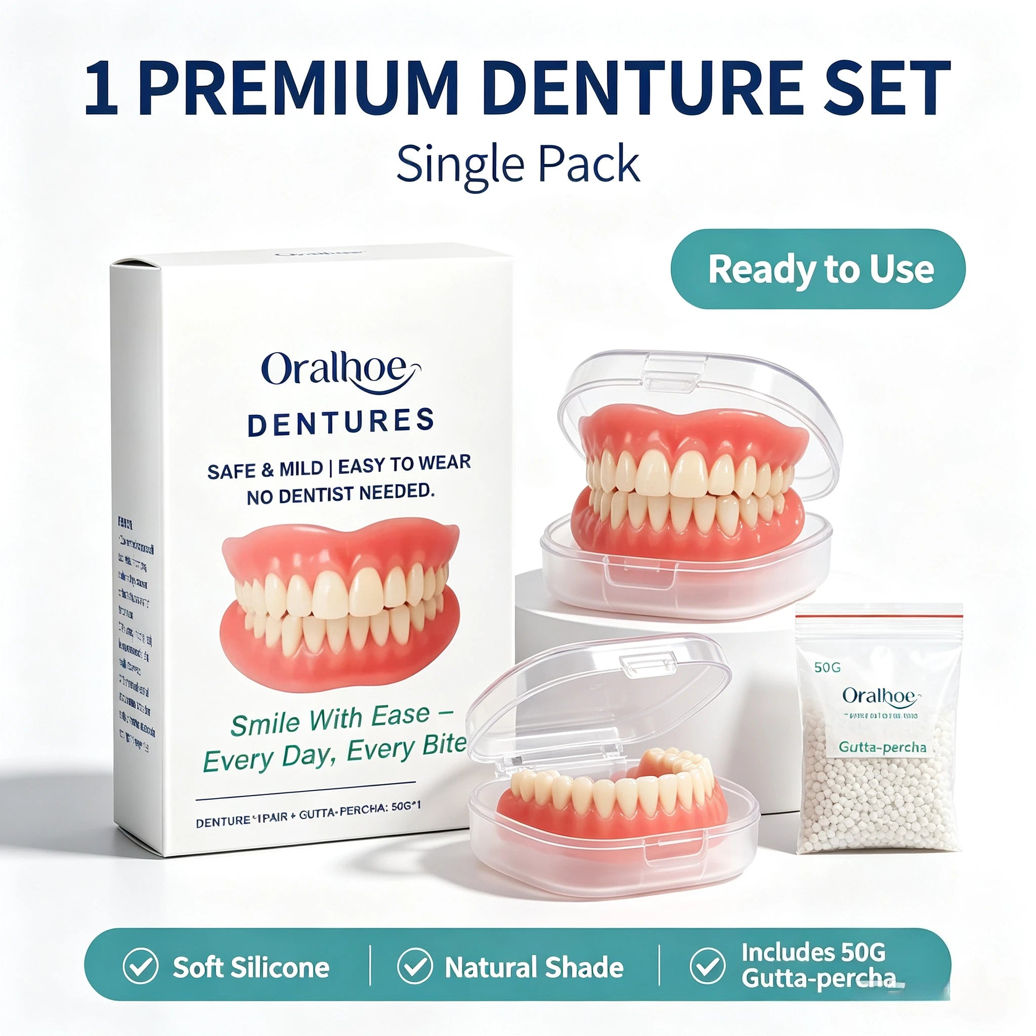 Adjustable Cosmetic Dentures Fake Teeth Set - 8