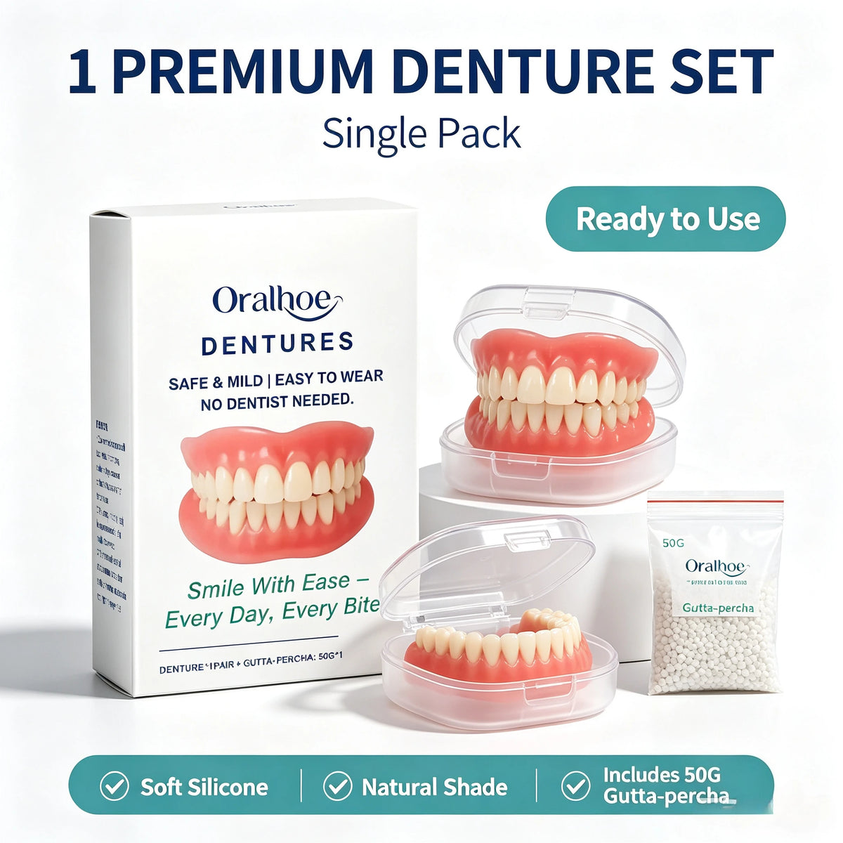 Adjustable Cosmetic Dentures Fake Teeth Set