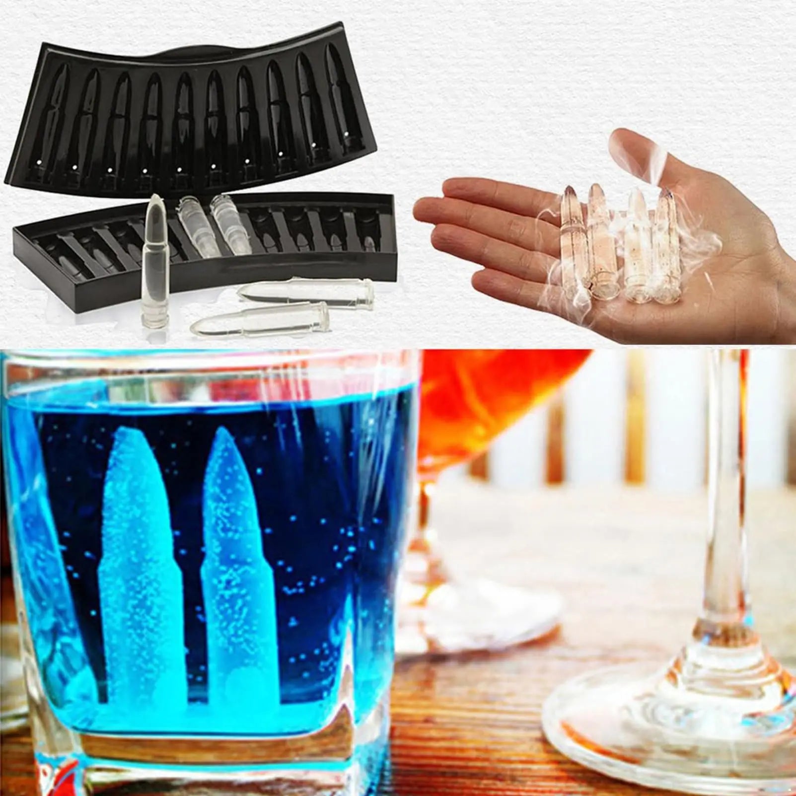Bullet Ice Cube Tray Silicone Mold for Whiskey Cocktails and Parties - 5