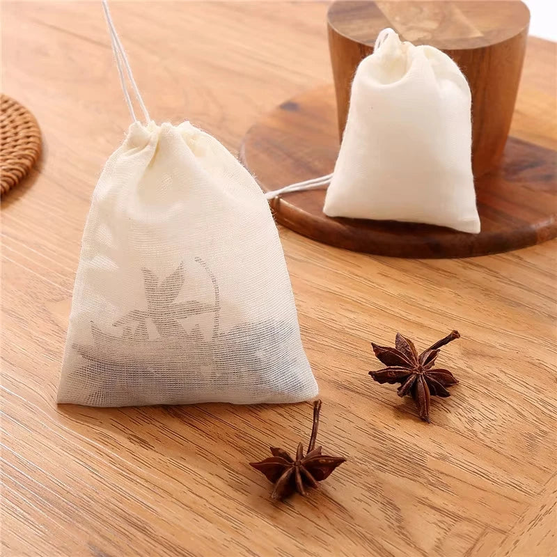 Reusable Cotton Food Filter Bag Herbal Spice Strainer Mesh Nut Milk Bag - 2