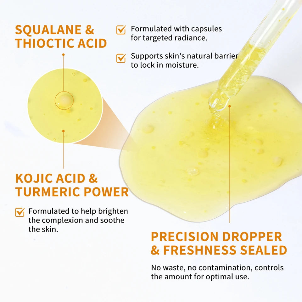 Lakerain Kojic Acid Turmeric Niacinamide Face Serum Brightening Oil - 12