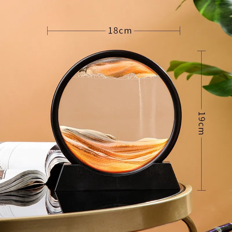 3D Dynamic Quicksand Art Moving Sand Picture Round Desktop Ornament