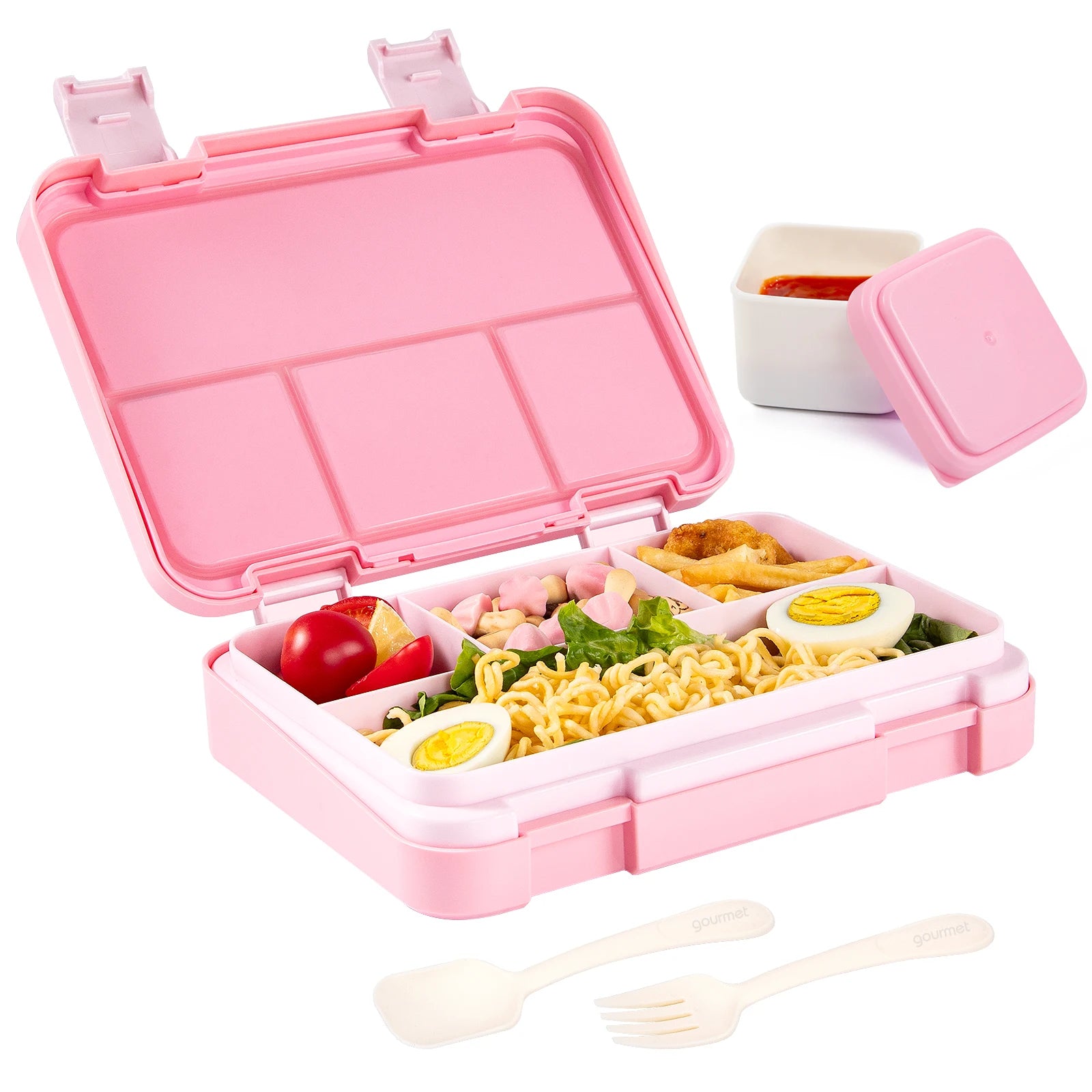 Kids Bento Box Divided Lunch Container Leakproof School Food Box 1180ml - 23