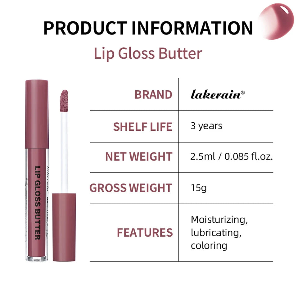Lakerain Moisturizing Mirror Lip Gloss Butter Liquid Lip Makeup - 17