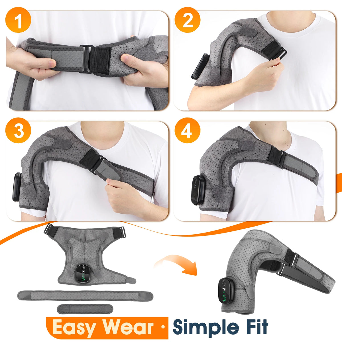 Cordless Neck and Shoulder Massager with Heat and Vibration