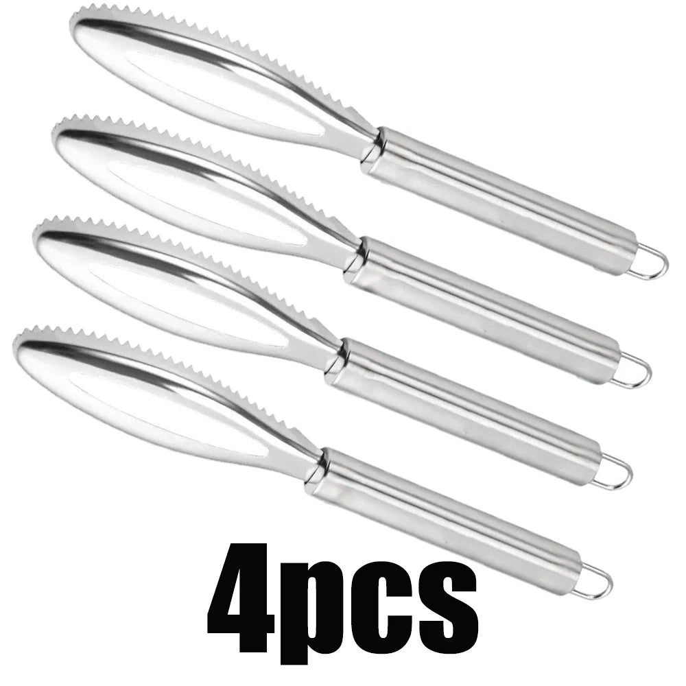 Stainless Steel Fish Scaler Scraper Kitchen Seafood Cleaning Tool
