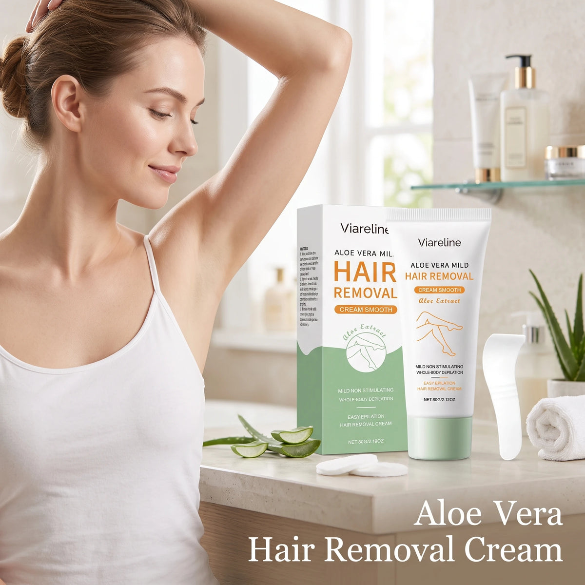 Aloe Vera Hair Removal Cream Painless Depilatory Cream for Smooth Skin