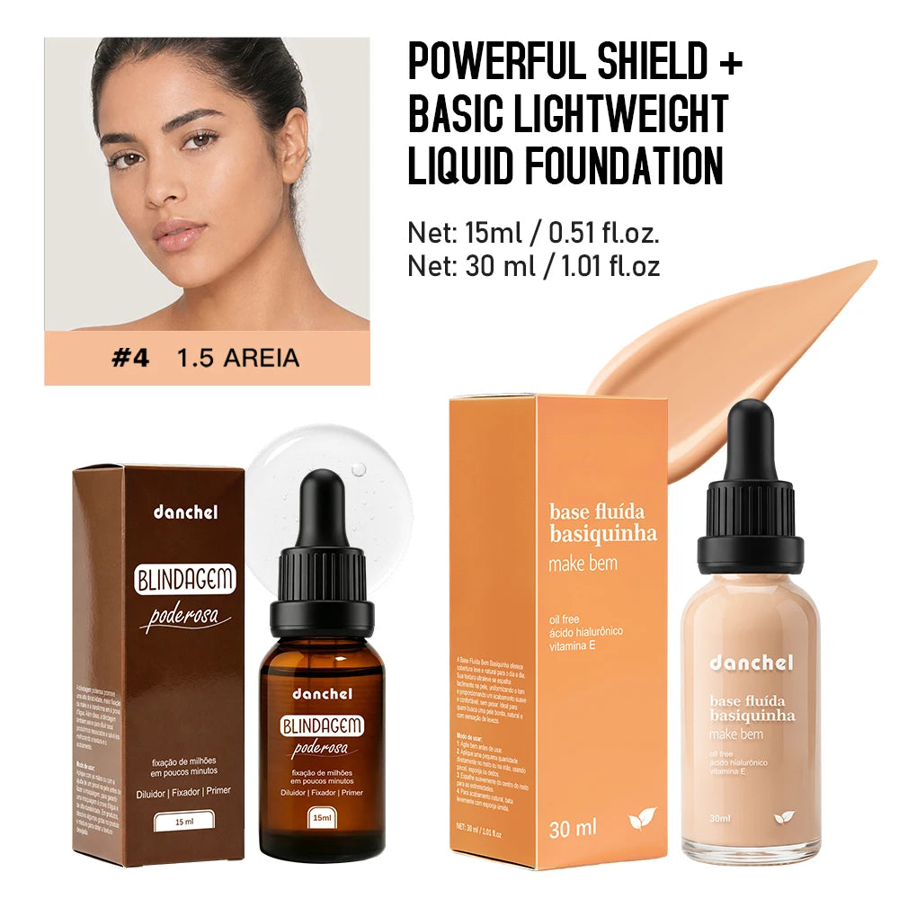 2pcs Waterproof Primer Serum and Liquid Foundation Makeup Set - 25