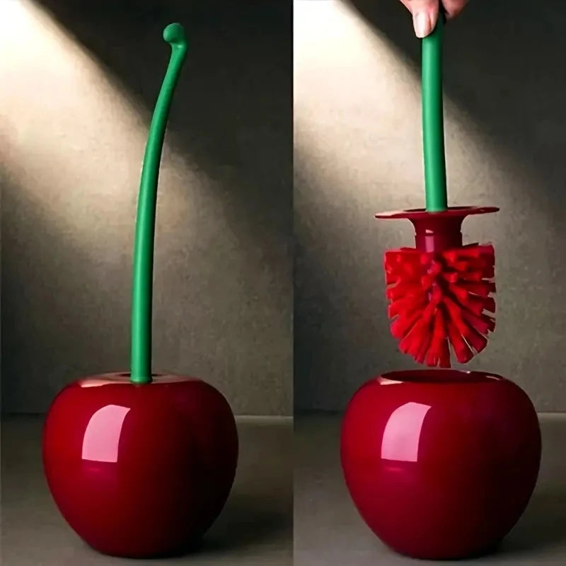 Cherry Shape Toilet Brush and Holder Set Long Handle Cleaning Tool