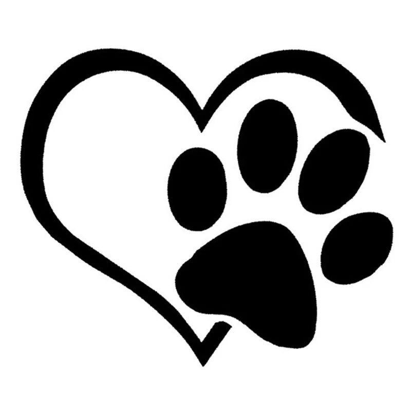 Heart Paw Print Car Sticker Decal Scratch Cover Auto Body Decor - 1