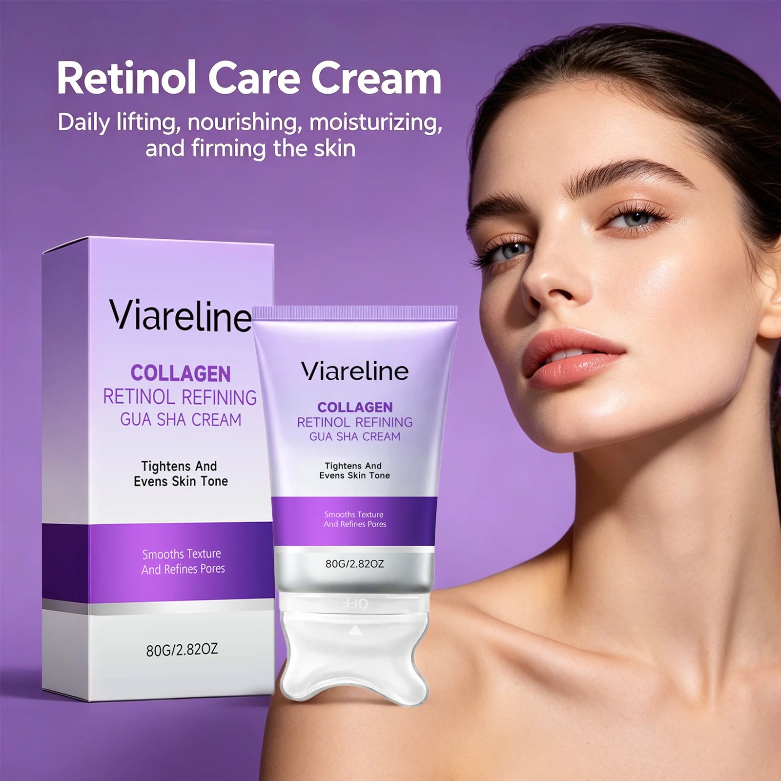 Collagen Retinol Gua Sha Cream Face Tightening Lifting Skincare - 4