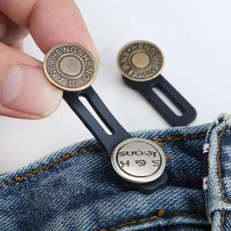 Adjustable Pants Waist Extender Button Retractable Jeans Waistband Clip