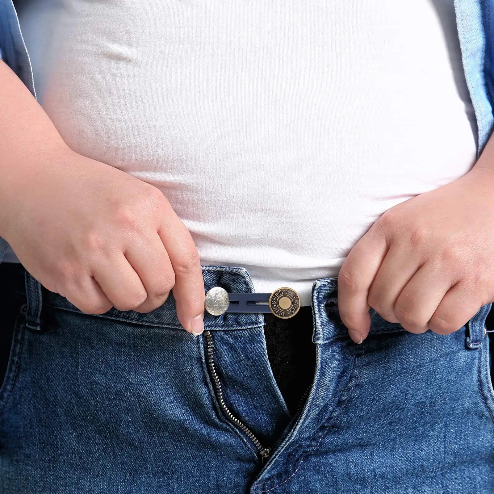 Adjustable Pants Waist Extender Button Retractable Jeans Waistband Clip - 9