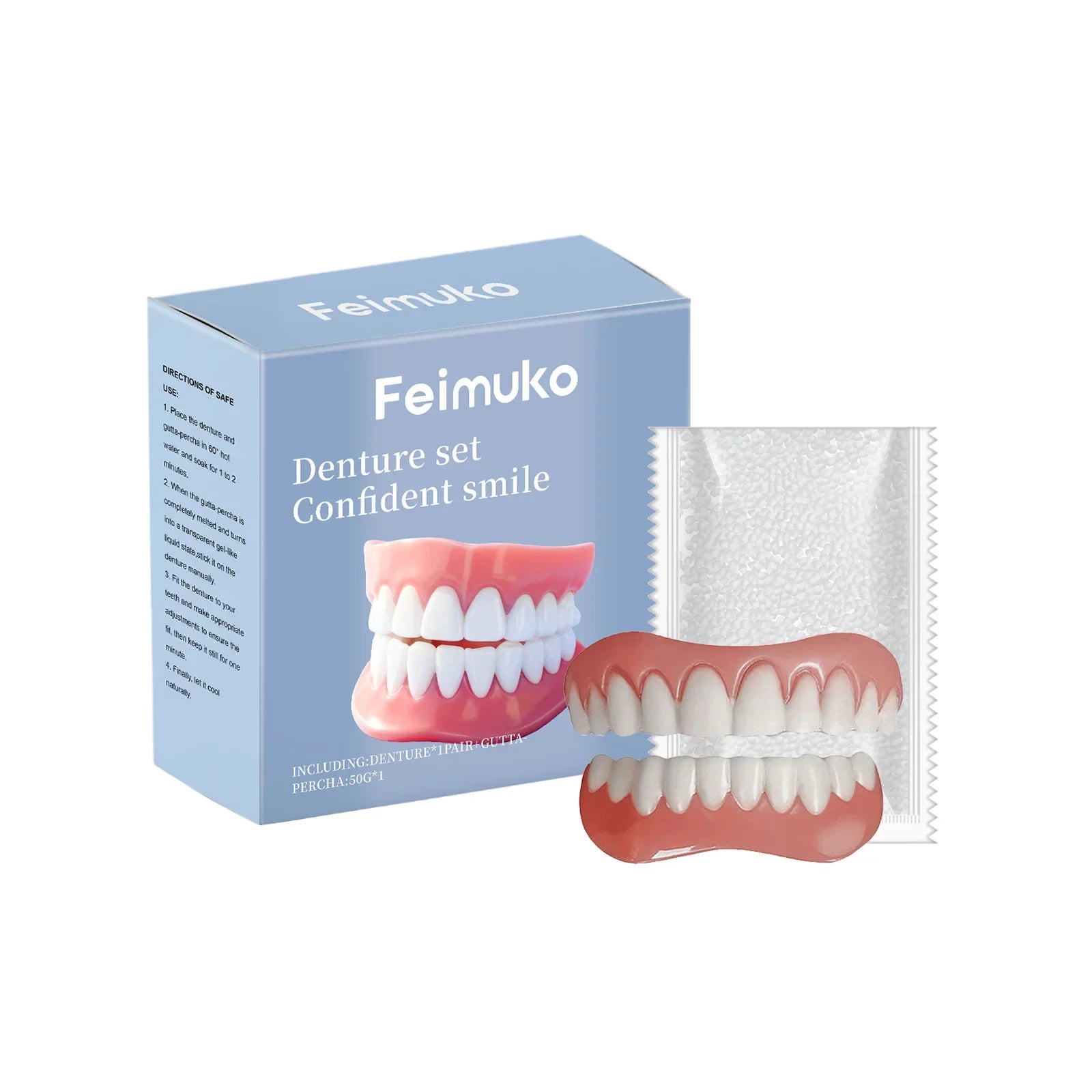 Silicone Temporary Dentures Full Set Fake Teeth - 21