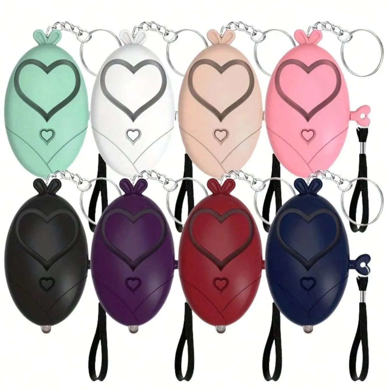Heart Shaped Personal Alarm 130dB Safety Siren Keychain Emergency Tool