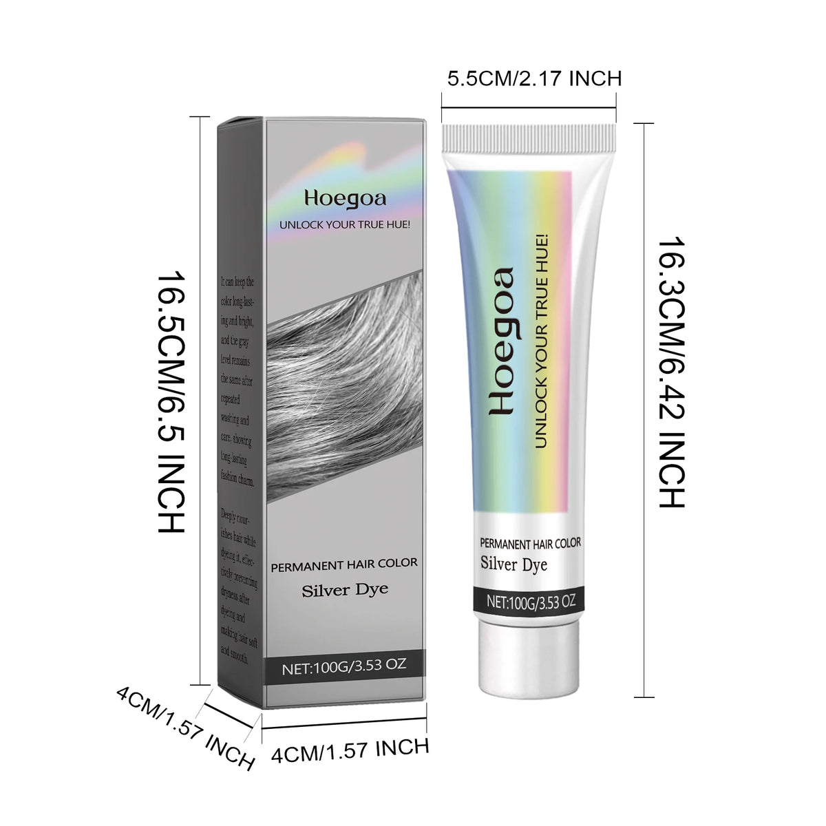 Gray Hair Dye Permanent Coloring Cream Silver Shampoo