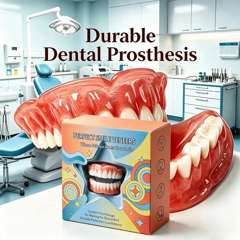 Silicone Upper Lower Dentures Simulation Teeth Smile Restore