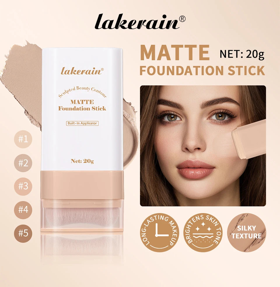 Matte Foundation Stick With Brush Concealer Makeup - 7