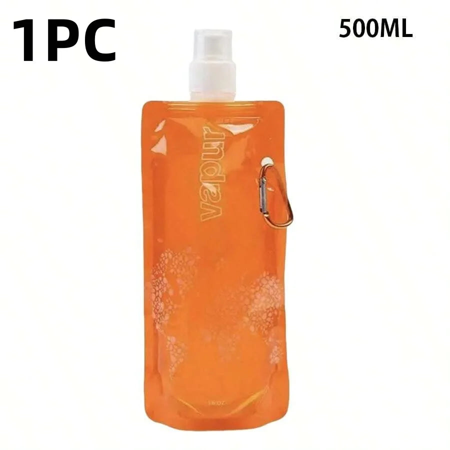 Portable Foldable Water Bag 500ml Soft Flask for Hiking and Camping - 17