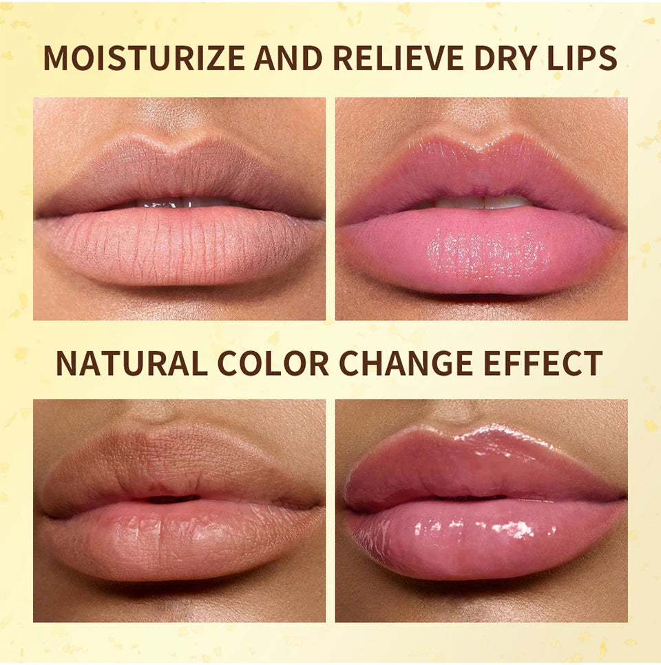 24K Gold Color Changing Lipstick & Moisturizing Lip Balm - 12