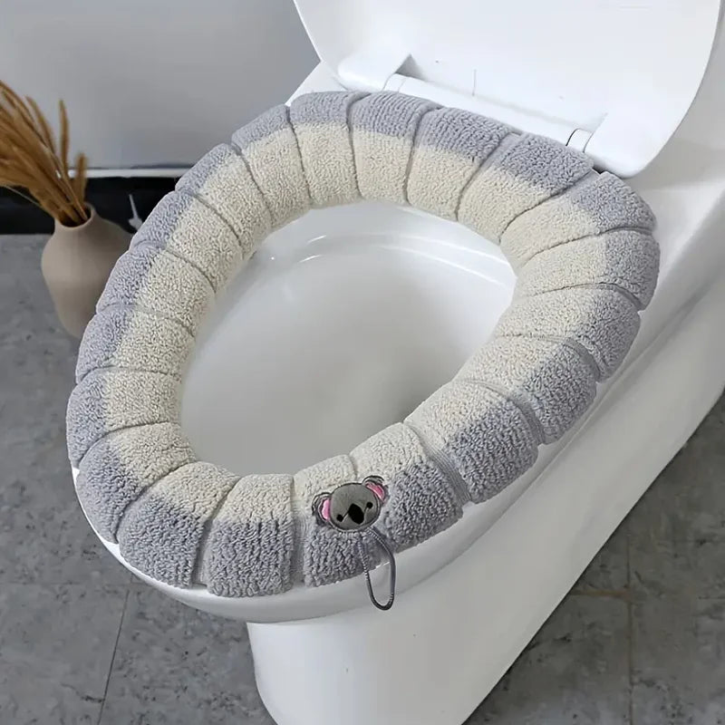 Thickened Washable Toilet Seat Cushion Soft Cotton Linter Cover