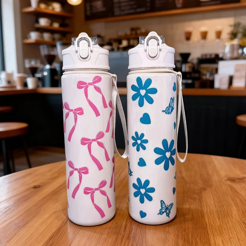 750ml Leak-Proof Sports Water Bottle with Straw and Carry Strap - 12