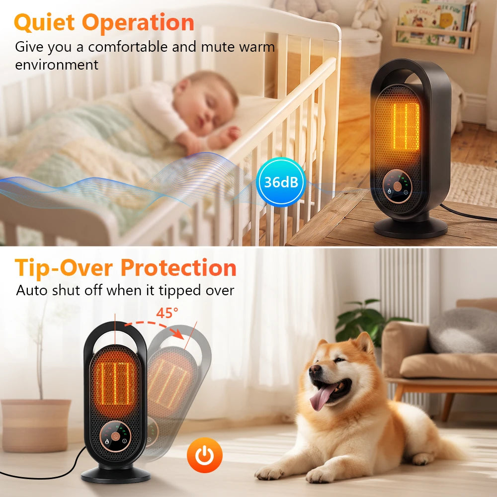 Portable Electric Space Heater Ceramic Fast Heating Fan - 12