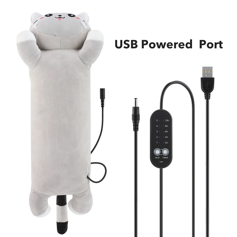 Portable USB Cat Heating Pad Soft Plush Hot Compress Pillow - 14