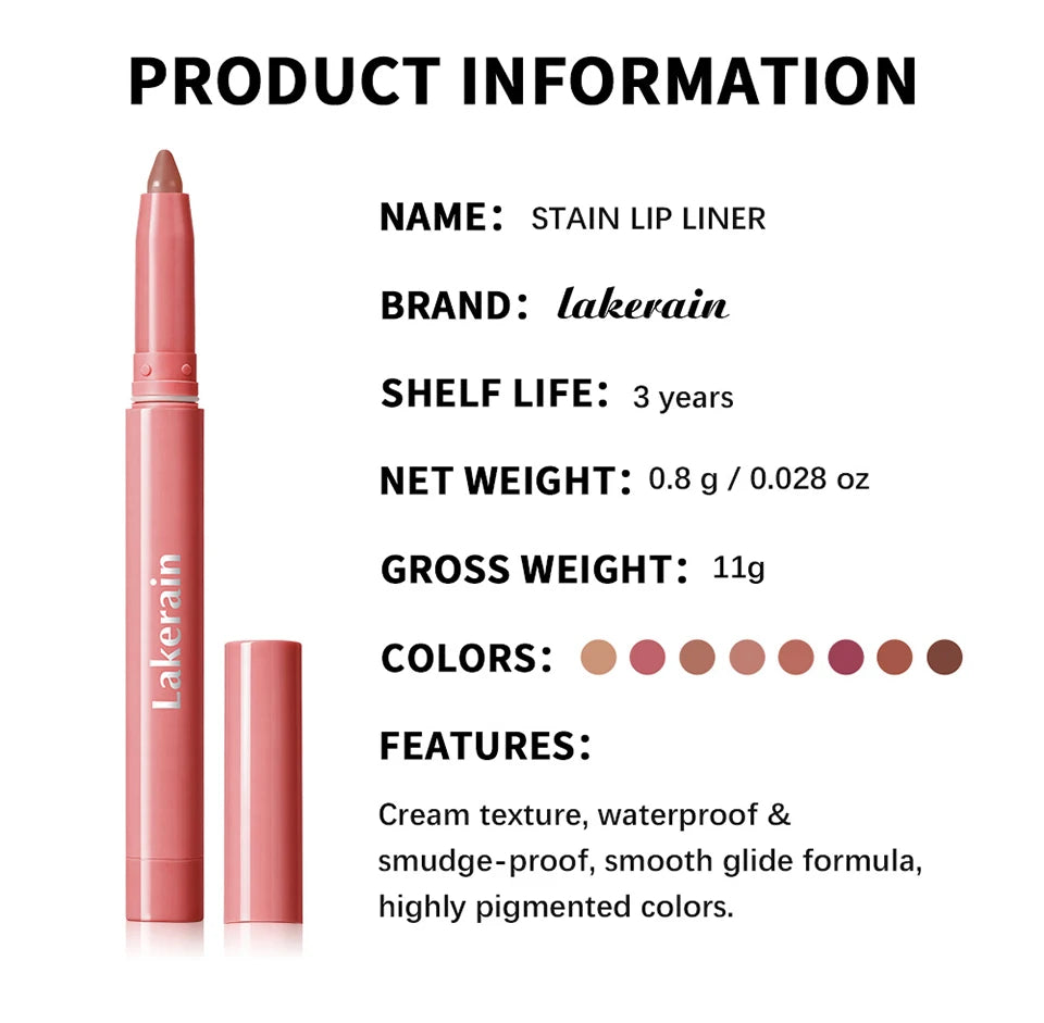 Stain Lip Liner Pencil Waterproof Matte Lip Contour Pen - 19