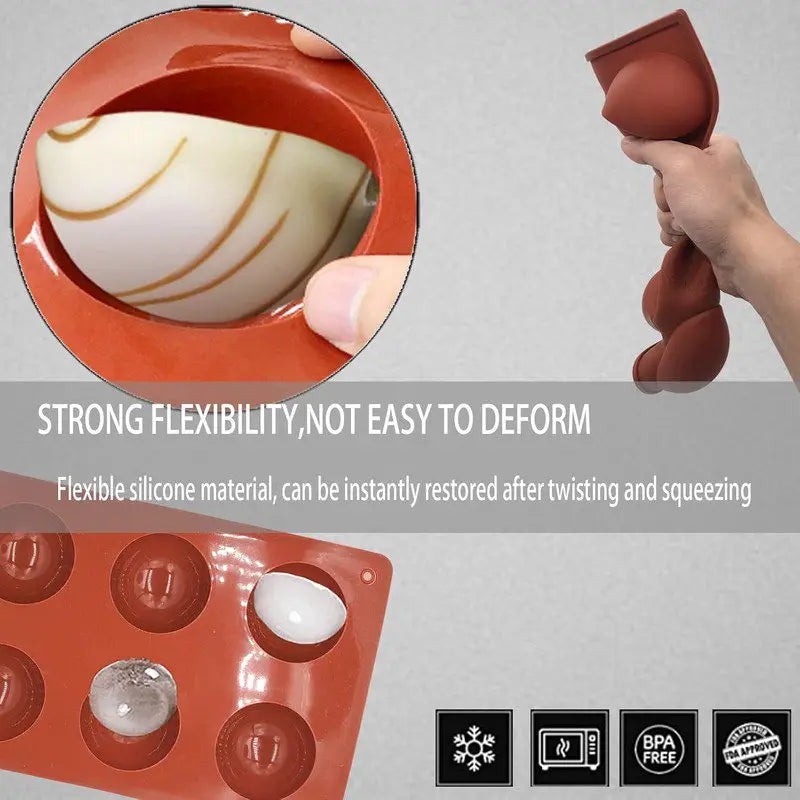 Silicone Semi Sphere Mold Half Ball Baking Tray for Chocolate Mousse