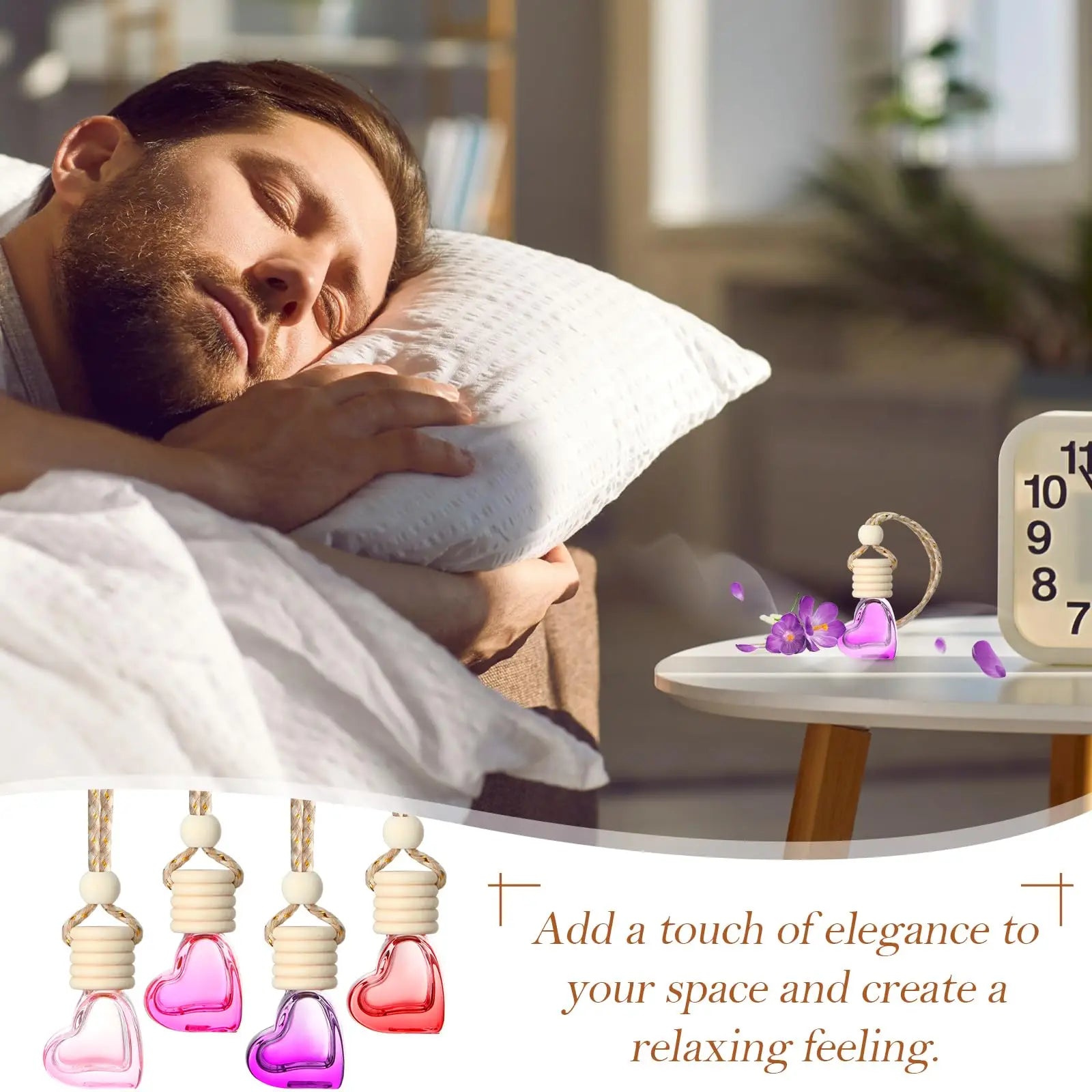 Heart Shaped Car Perfume Bottle Hanging Essential Oil Diffuser Ornament