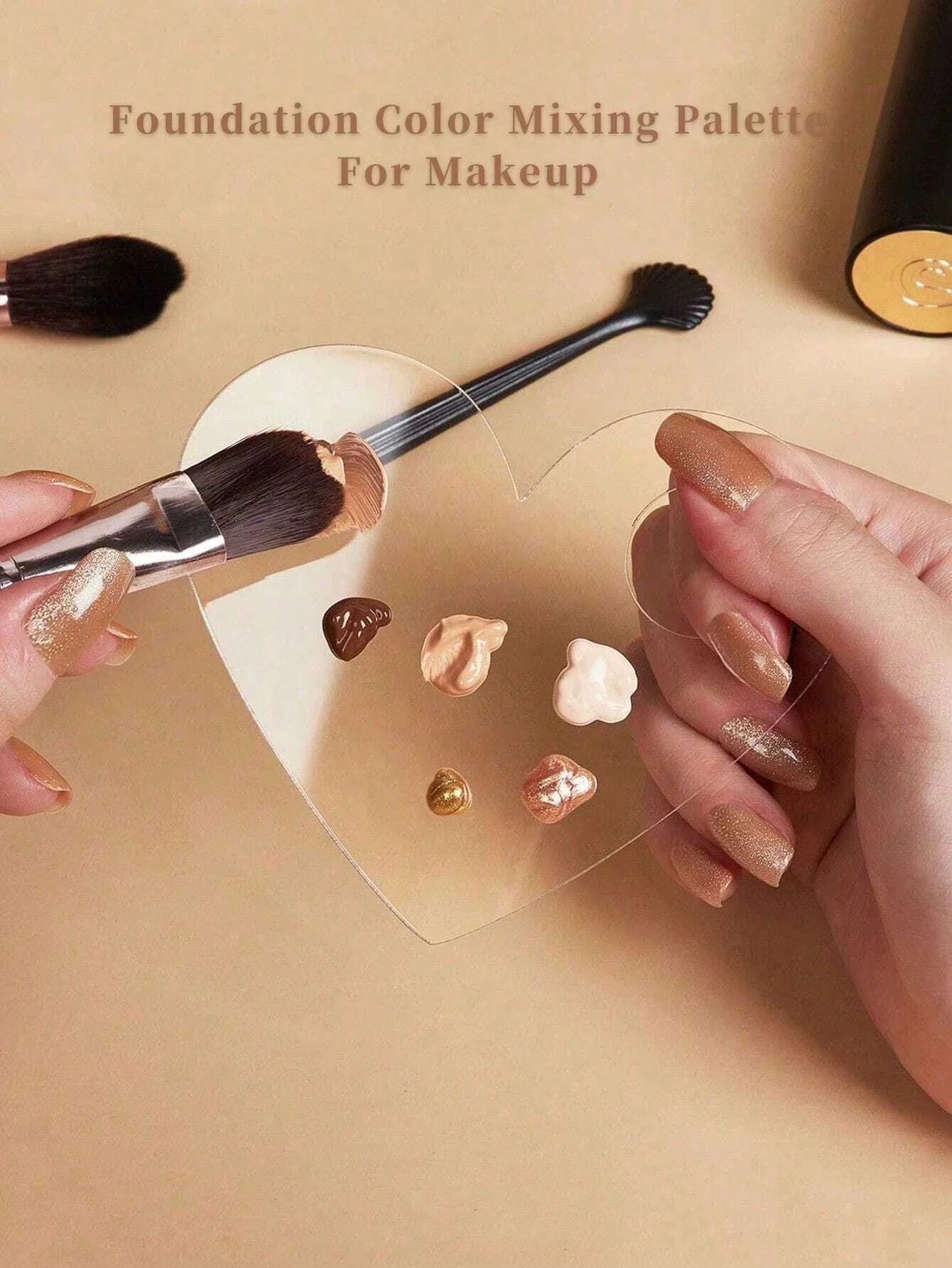 Acrylic Makeup Mixing Palette and Spatula Set for Foundation and Art