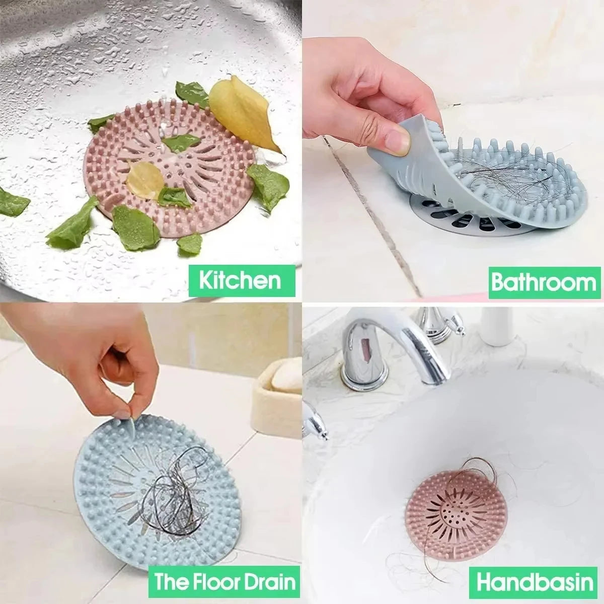 Silicone Sink Strainer Hair Catcher Drain Protector for Shower Bathtub