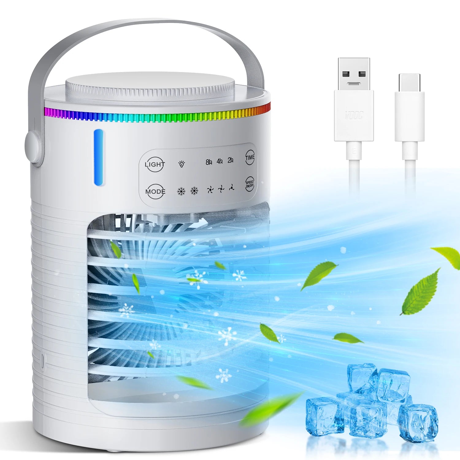 Portable USB Mini Air Conditioner & Desktop Misting Fan - 12