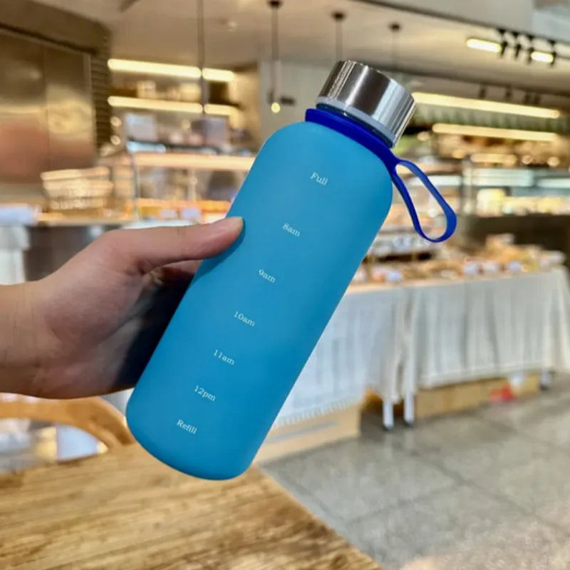 550ml Gradient Water Bottle Portable Sports Cup with Time Marker