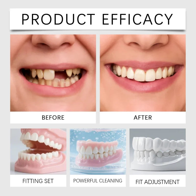 Silicone Temporary Dentures Full Set Fake Teeth