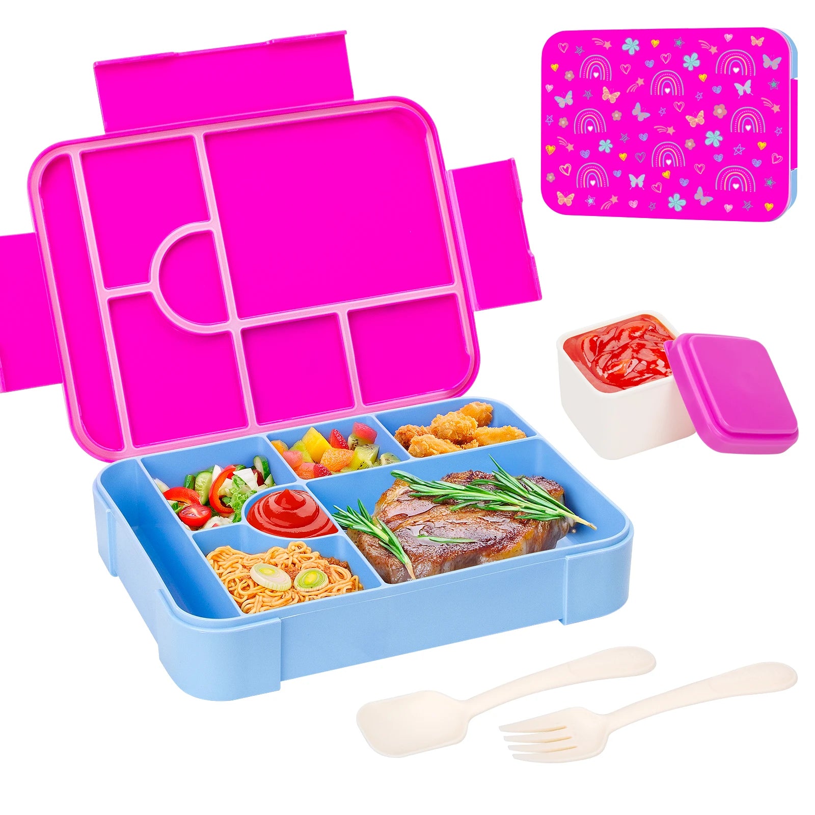 1100ml Leakproof Bento Lunch Box Microwavable Tritan Food Container - 23