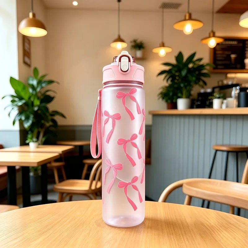 800ml Sports Water Bottle Motivational Fitness Cup with Time Marker