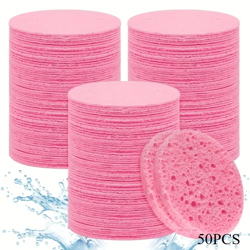 Compressed Facial Sponges - Natural Wood Pulp Makeup Remover & Exfoliator - 1