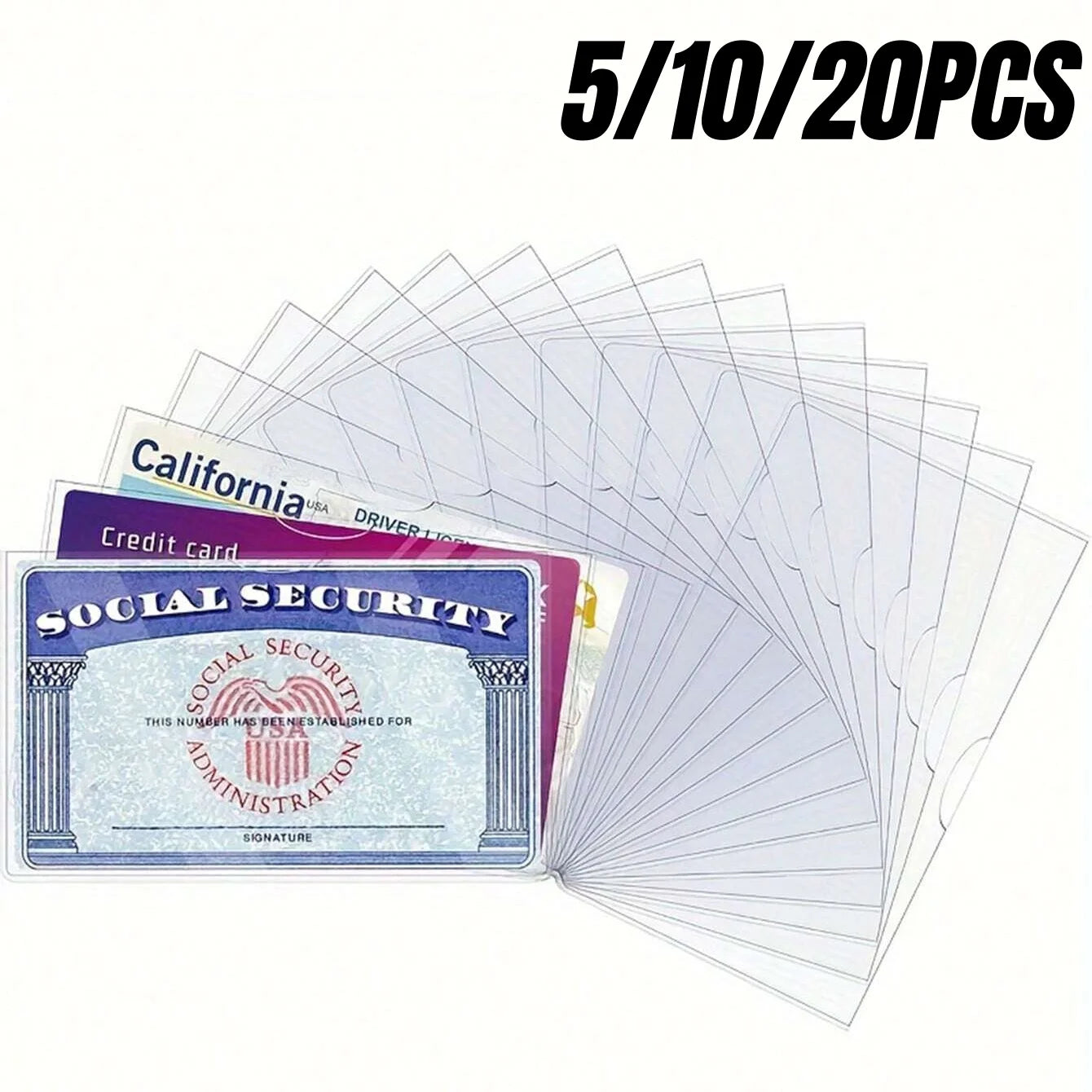Clear PVC Card Protector Sleeves Waterproof ID and Credit Card Covers - 1