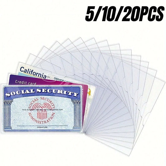 Clear PVC Card Protector Sleeves Waterproof ID and Credit Card Covers