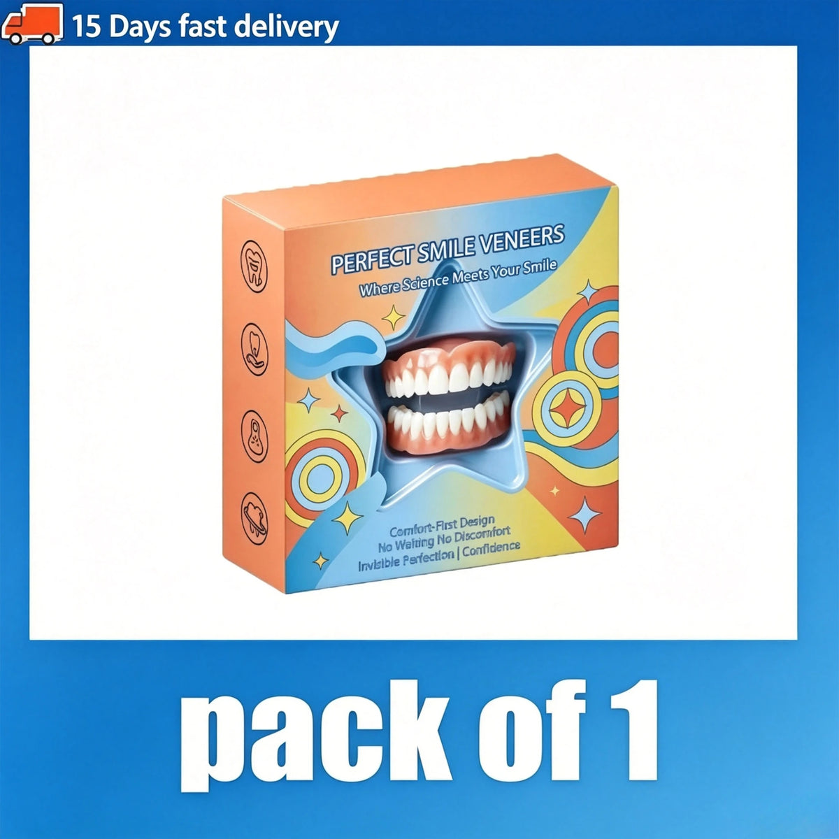Cosmetic Fake Teeth Kit Upper Lower Natural Smile Veneers