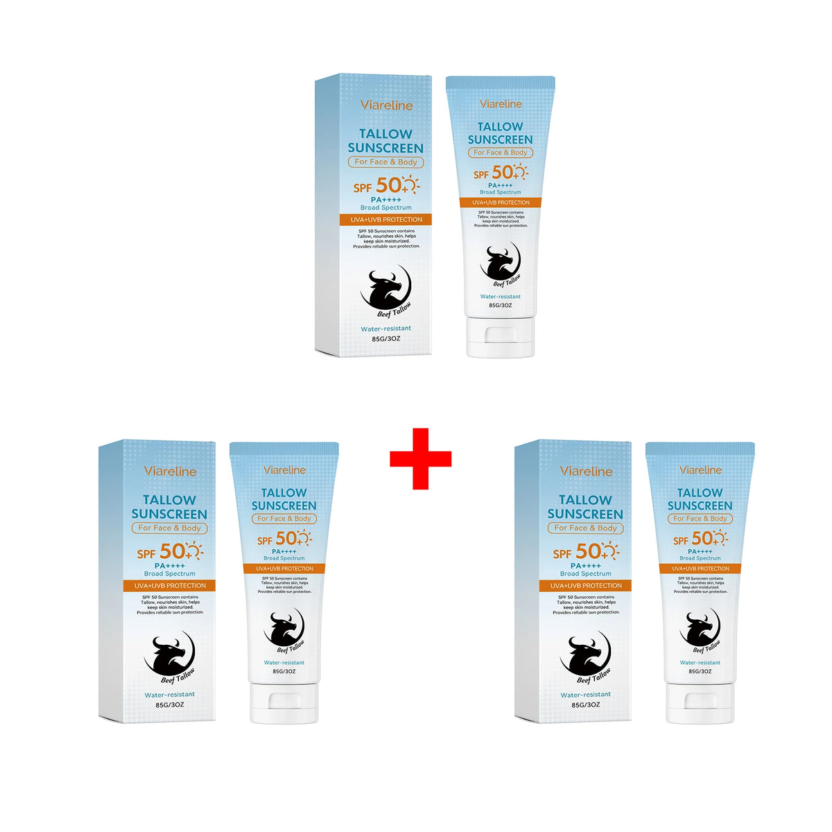 SPF 50 Tallow Sunscreen Face and Body Hydrating Barrier Repair Cream