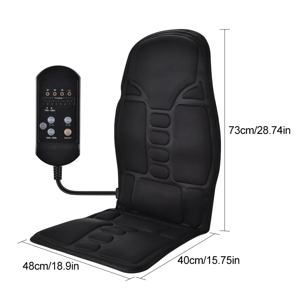 Electric Back Massager Heating Chair Cushion Vibrator Mat - 21