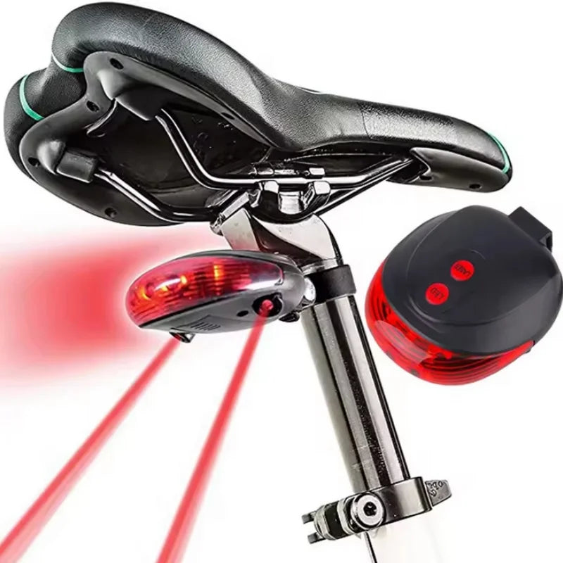 Bicycle Laser Tail Light 5 LED Safety Warning Rear Lamp for Cycling